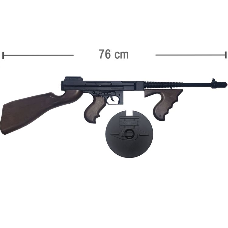 Maschinengewehr Schwarz 76 cm lang Mafia Gangster Tommy Gun inkl. 144 Schuss