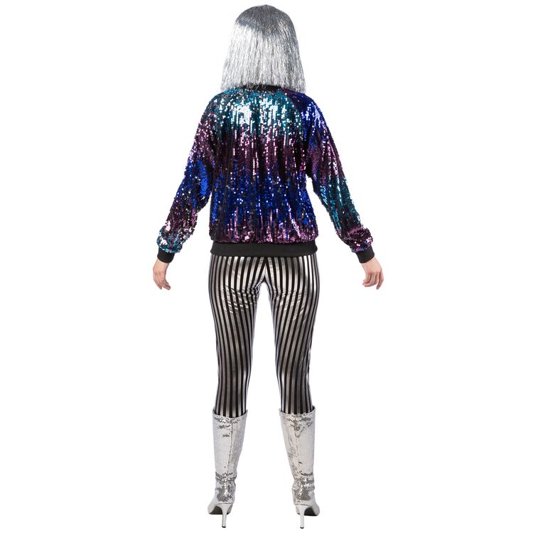 Disco Kostüm Paillettenjacke für Damen von Vorne