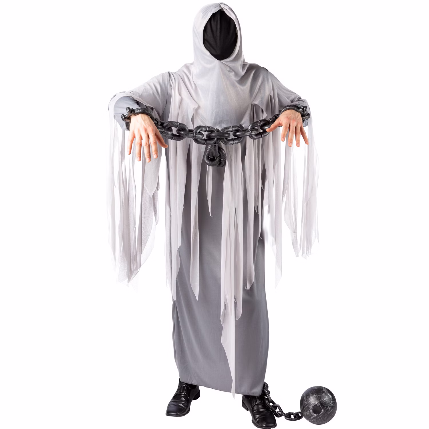 Halloween Kostüm Geist Daemon für Herren Gr. S-XXXL grau Gespenst Fasching Karneval Mottoparty Halloween Kostüm Geist Daemon für Herren von Vorne