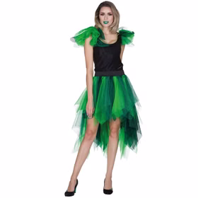 Waldfee Kostüm Fee Elvina für Damen Gr. 36-44 grün Märchen Fasching Karneval Mottoparty Waldfee Kostüm Fee Elvina von Vorne ohne dekorative Blumen