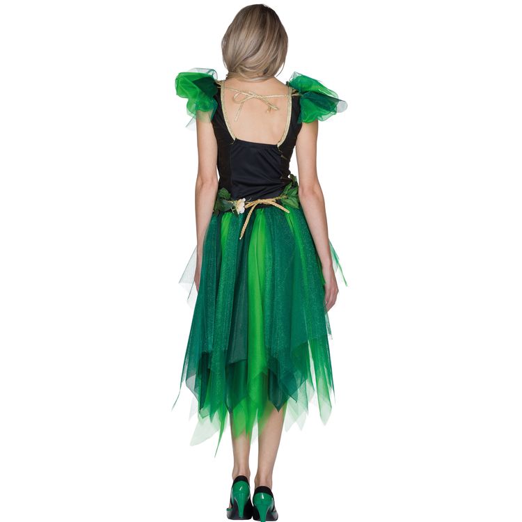 Waldfee Kostüm Fee Elvina für Damen Waldfee Kostüm Fee Elvina von Vorne mit dekorativen Blumen geschmückt