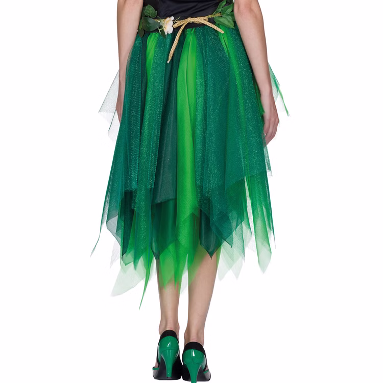 Waldfee Kostüm Fee Elvina für Damen Gr. 36-44 grün Märchen Fasching Karneval Mottoparty Detailaufnahme Rock von Hinten
