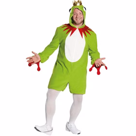Frosch Kostüm Froschkönig Prinz Edelmut für Herren Gr. S-XXL grün Märchen Fasching Karneval JGA Mottoparty Frosch Kostüm Froschkönig Prinz Edelmut für Herren von Vorne