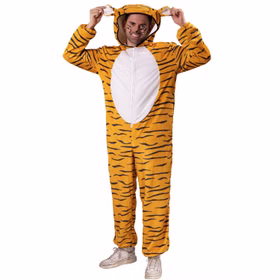 Tiger Kostüm Shirkan für Herren Gr. S-M Tier Dschungel Tier Tierkostüm Fasching Karneval Mottoparty Tiger Kostüm Shirkan für Herren von Vorne