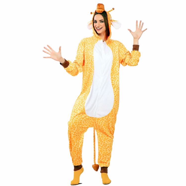 Giraffen Kostüm Adedoyin für Erwachsene Gr. 42-52 Tier Unisex-Kostüm Tierkostüm Fasching Karneval Mottoparty Afrika andere Länder Giraffen Kostüm für Erwachsene Damen mit winkenden Händen von Vorne