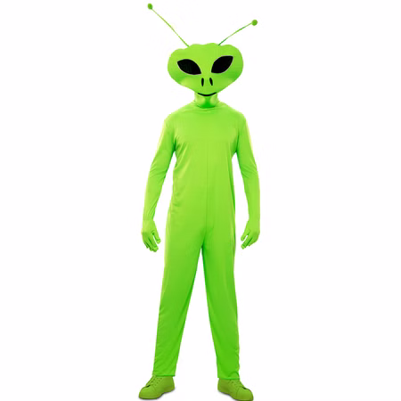 Alien Kostüm Grünes Marsmännchen für Herren Gr. M/L Außerirdischer Fasching Karneval Mottoparty Alien Kostüm Grünes Marsmännchen für Herren von Vorne