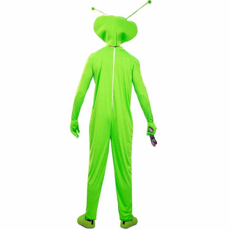 Alien Kostüm Grünes Marsmännchen für Herren Gr. M/L Außerirdischer Fasching Karneval Mottoparty Alien Kostüm Grünes Marsmännchen für Herren von Hinten
