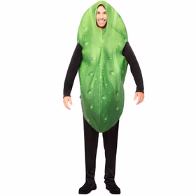Saure Gurken Kostüm Green Pickle für Erwachsene Gr. M/L grün Fasching Karneval Mottoparty Spaßkostüm Unisex-Kostüm Paarkostüm Saure Gurken Kostüm Green Pickle für Erwachsene Herr von Vorne