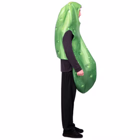 Saure Gurken Kostüm Green Pickle für Erwachsene Gr. M/L grün Fasching Karneval Mottoparty Spaßkostüm Unisex-Kostüm Paarkostüm Saure Gurken Kostüm Green Pickle für Erwachsene von der Seite