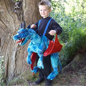 Drachen Kostüm reitender Drache Tragmich für Kinder 3-8 Jahre blau rot Fasching Drachen Kostüm reitender Drache Tragmich für Kinder 3-8 Jahre blau rot Fasching
