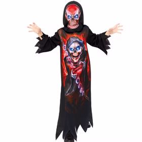 Sensenmann Kostüm Halloween Game Over mit Maske für Kinder von Vorne