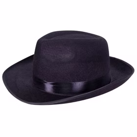 Hut Gangster Al Capone Schwarz KW 60 cm für Erwachsene Kostüm-Zubehör Fasching Karneval Mottoparty Halloween Hut Gangster Al Capone Schwarz KW 60 cm für Erwachsene von Vorne