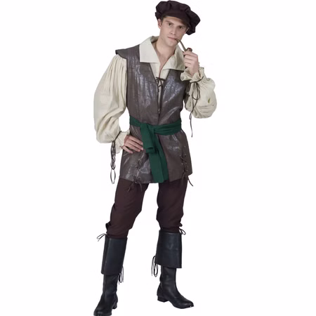 Mittelalter Kostüm mittelalterlicher Bauer Albrecht für Herren Gr. 48-58 Braun Mittelaltermode Mittelalterfest Fasching Karneval Mottoparty Mittelalter Kostüm mittelalterlicher Bauer Albrecht für Herren von Vorne