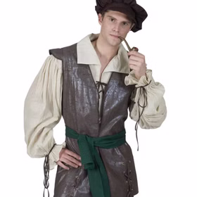 Mittelalter Kostüm mittelalterlicher Bauer Albrecht für Herren Gr. 48-58 Braun Mittelaltermode Mittelalterfest Fasching Karneval Mottoparty Mittelalter Kostüm mittelalterlicher Bauer Albrecht für Herren Nahaufnahm von Vorne