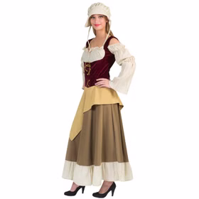 Mittelalter Kostüm Bäuerin Landfrau Brunhilde für Damen Gr. 36-54 Kleid Mittelaltermode Magd Mittelalterfest Fasching Karneval Mottoparty Mittelalter Kostüm Bäuerin Landfrau Brunhilde für Damen von der Seite