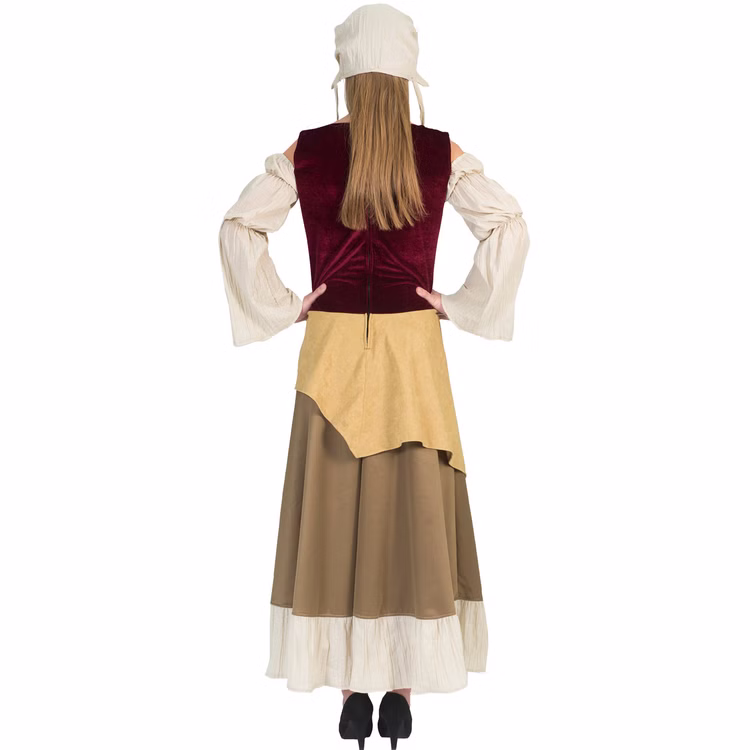 Mittelalter Kostüm Bäuerin Landfrau Brunhilde für Damen Gr. 36-54 Kleid Mittelaltermode Magd Mittelalterfest Fasching Karneval Mottoparty Mittelalter Kostüm Bäuerin Landfrau Brunhilde für Damen von Hinten