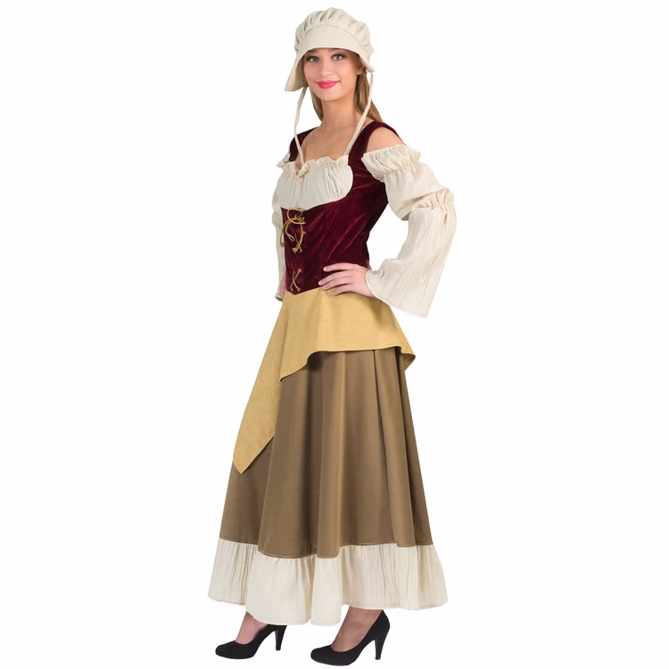 Mittelalter Kostüm Bäuerin Landfrau Brunhilde für Damen Gr. 36-54 Kleid Mittelaltermode Magd Mittelalterfest Fasching Karneval Mottoparty Mittelalter Kostüm Bäuerin Landfrau Brunhilde für Damen von der Seite