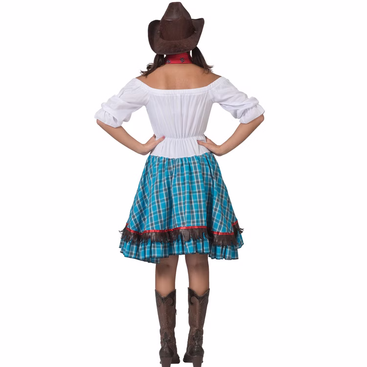 Western Kostüm Saloon Woman Betsy Wild West für Damen Gr. 36-42 bunt Fasching Karneval Mottoparty Paarkostüm Western Kostüm Saloon Woman Betsy Wild West für Damen von Hinten