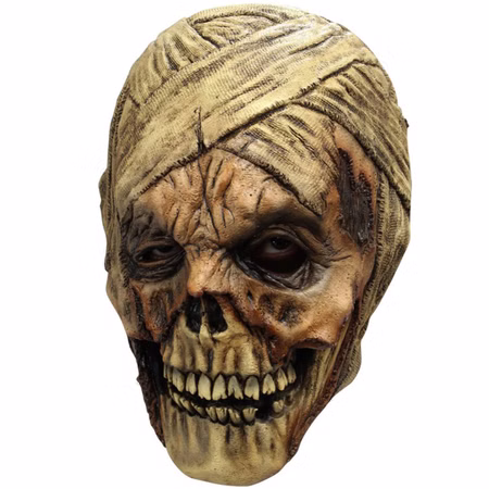 Mumien Maske Deluxe Halloween Mumifizierte Maske für Erwachsene Kostüm-Zubehör Halloween Fasching Karneval Mottoparty Latexmaske Mumien Maske Deluxe Halloween Mumifizierte Maske für Erwachsene von Vorne