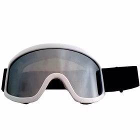 80er und 90er Jahre Kostüm Vokuhila Perücke mit Skibrille für Herren Accessoire Fasching Karneval Mottoparty Festival Weiße Brille mit leicht getönten Gläsern von Vorne