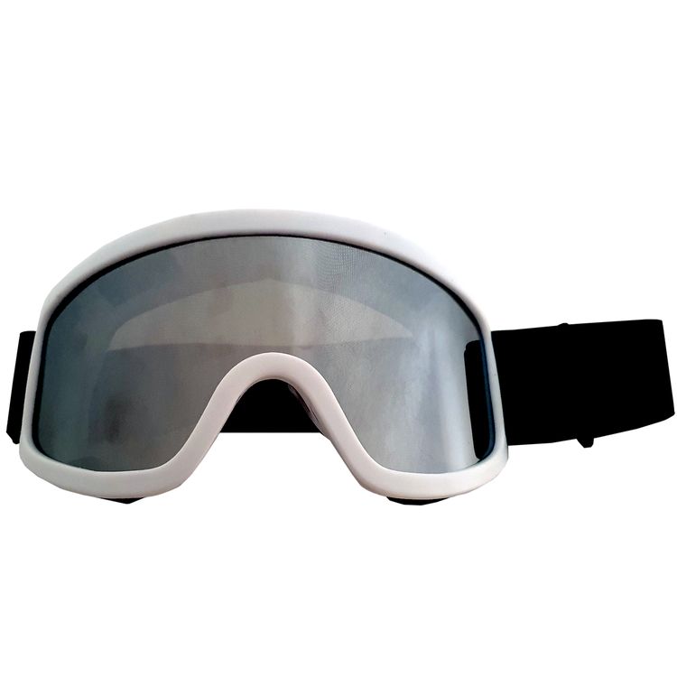 80er und 90er Jahre Kostüm Vokuhila Perücke mit weißer Skibrille für Herren von Vorne