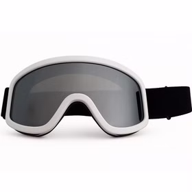 Skibrille weiß mit leicht getönten Gläsern Spaßbrille Kostüm-Zubehör für Erwachsene Accessoire Fasching Karneval Mottoparty Weiße Brille mit leicht getönten Gläsern von Vorne
