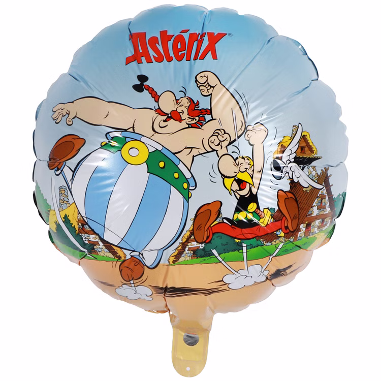 Asterix & Obelix Folienballon rund 43 cm Ballon-Party Party-Zubehör Deko Geburtstag Party-Deko Dekoration Asterix & Obelix Folienballon rund im aufgeblasenen Zustand von Vorne