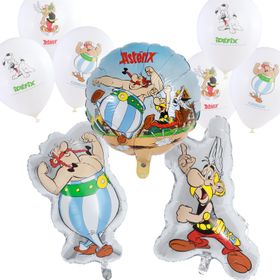 Asterix & Obelix Ballon-Set bestehend aus drei Folienballons und sechs Luftballons