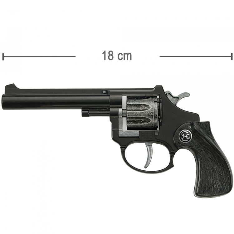 Pistole R 88 18 cm Schwarz inklusive 144 Schuss Munition Spielzeug-Revolver