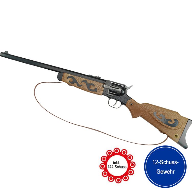 Western Gewehr Buffalo 77 cm Braun Schwarz inkl. 144 Schuss Munition