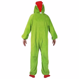 Grinch Kostüm The Grinch Kigurumi Overall für Kinder & Erwachsene Gr. 164-190 cm Weihnachten Advent Weihnachtsmuffel Fasching Karneval Mottoparty Grinch Kostüm The Grinch für Kinder und Erwachsene von Hinten