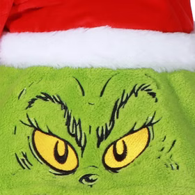 Grinch Kostüm The Grinch Kigurumi Overall für Kinder & Erwachsene Gr. 164-190 cm Weihnachten Advent Weihnachtsmuffel Fasching Karneval Mottoparty Detailaufnahme Kapuze vom Grinch Kostüm von Vorne