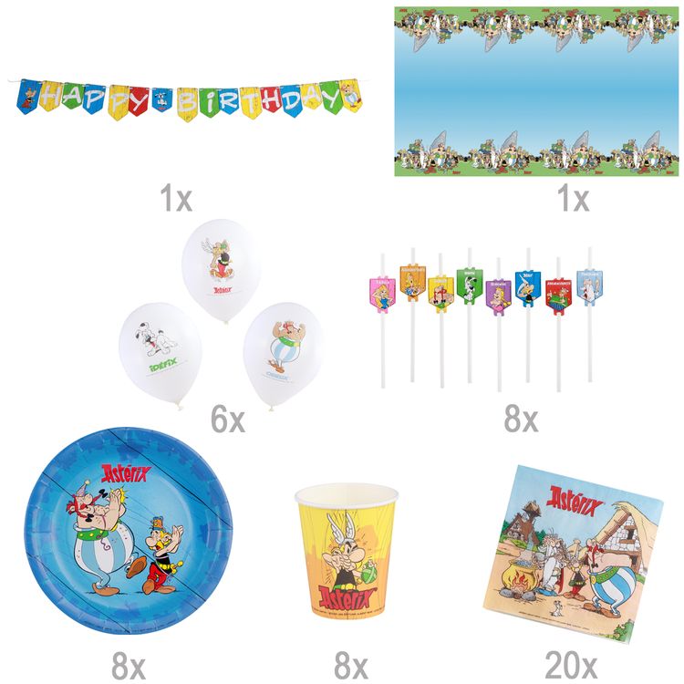 Asterix & Obelix Geburtstag Party-Set Tisch-Deko 52-tlg. Part-Deko