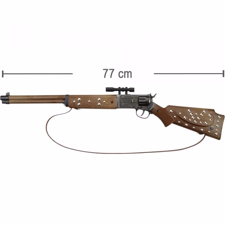 Western Gewehr Silberbüchse Braun Antik 77 cm lang Cowboy 12-Schuss-Gewehr Kostüm-Zubehör Fasching Karneval Mottoparty 15365-Western-Gewehr-Silberbuechse-Braun-Antik-77-cm-lang-Cowboy-12-Schuss-Gewehr_3.jpg