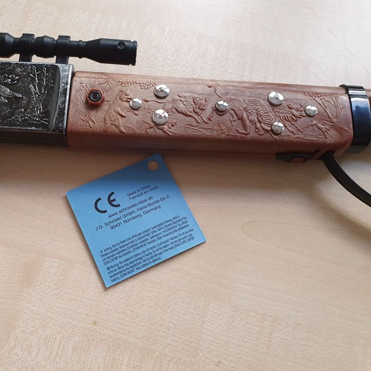 Western Gewehr Silberbüchse Braun Antik 77 cm inkl. 144 Schuss Munition