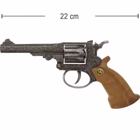 Cowboy Pistole Scorpion Antik mit Längenangabe 22 Zentimeter.