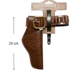 Cowboy Gürtel Braun mit Holster von Vorn