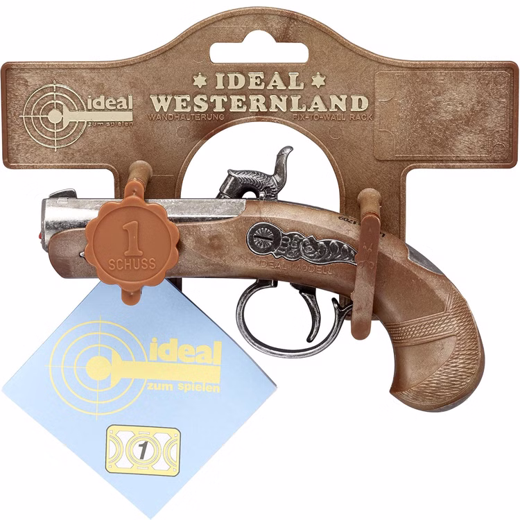 Pistole Philadelphia 13 cm Vintage Braun Grau Pirat Einzelschuss-Pistole Kostüm-Zubehör Fasching Karneval Western Mottoparty 15388-Pistole-Philadelphia-13-cm-Vintage-Braun-Grau-Pirat-Einzelschuss-Pistole_3.jpg