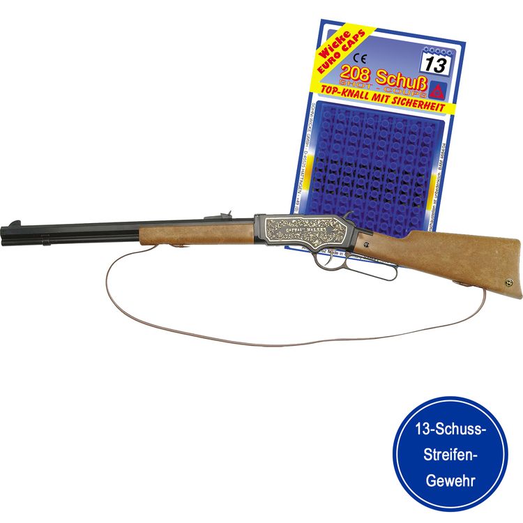 Cowboy Gewehr Sheriff Captain Walker 73 cm Braun Grau inkl. 208 Schuss