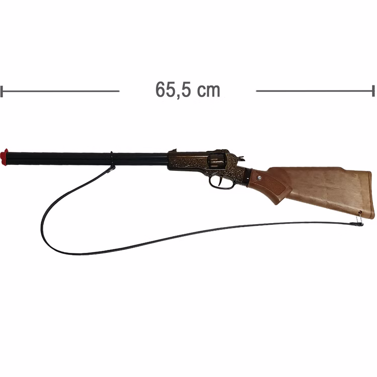 Cowboy Gewehr Rapid Fire 8 Western 65,5 cm 8-Schuss-Gewehr Kostüm-Zubehör Fasching Karneval Rollenspiel Mottoparty Cowboy Gewehr Rapid Fire 8 mit Maßangaben von 65,5 Zentimeter Länge