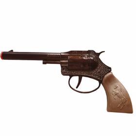 Sheriff Pistole Ramrod 17,8 cm Western 100 Schuss-Gewehr Cowboy Kostüm-Zubehör Fasching Karneval Rollenspiel Mottoparty Sheriff Pistole Ramrod von der Seite