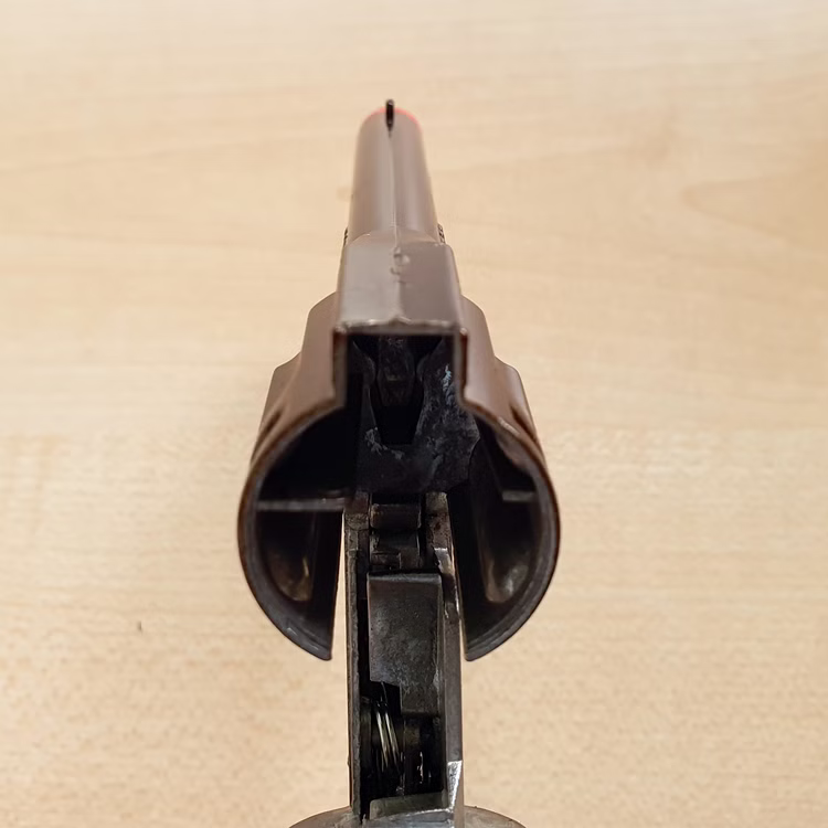 Sheriff Pistole Ramrod 17,8 cm Western 100 Schuss-Gewehr Cowboy Kostüm-Zubehör Fasching Karneval Rollenspiel Mottoparty Detailaufnahme Lauf der Sheriff Pistole Ramrod