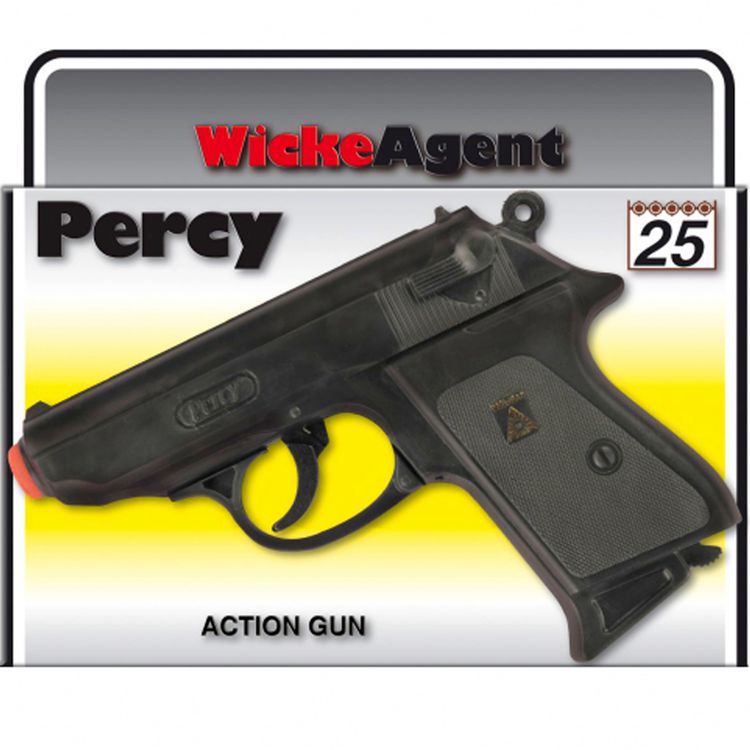 Polizei Spielzeug-Pistole Percy Agent 158 Schwarz 15,8 cm mit 200 Schuss Munition