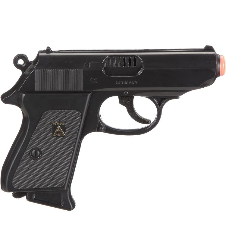 Polizei Spielzeug-Pistole Percy Agent 158 Schwarz 15,8 cm mit 200 Schuss Munition