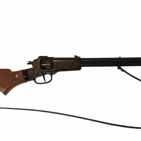 Cowboy Gewehr Rapid Fire 8 Western 65,5 cm inkl. 144 Schuss Munition Kostüm-Zubehör Fasching Karneval Rollenspiel Mottoparty Detailaufnahme Cowboy Gewehr Rapid Fire 8 von der Seite