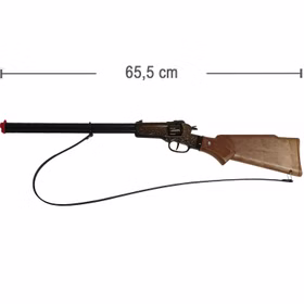 Cowboy Gewehr Rapid Fire 8 Western 65,5 cm inkl. 144 Schuss Munition Kostüm-Zubehör Fasching Karneval Rollenspiel Mottoparty Cowboy Gewehr Rapid Fire 8 mit Maßangaben von 65,5 Zentimeter Länge