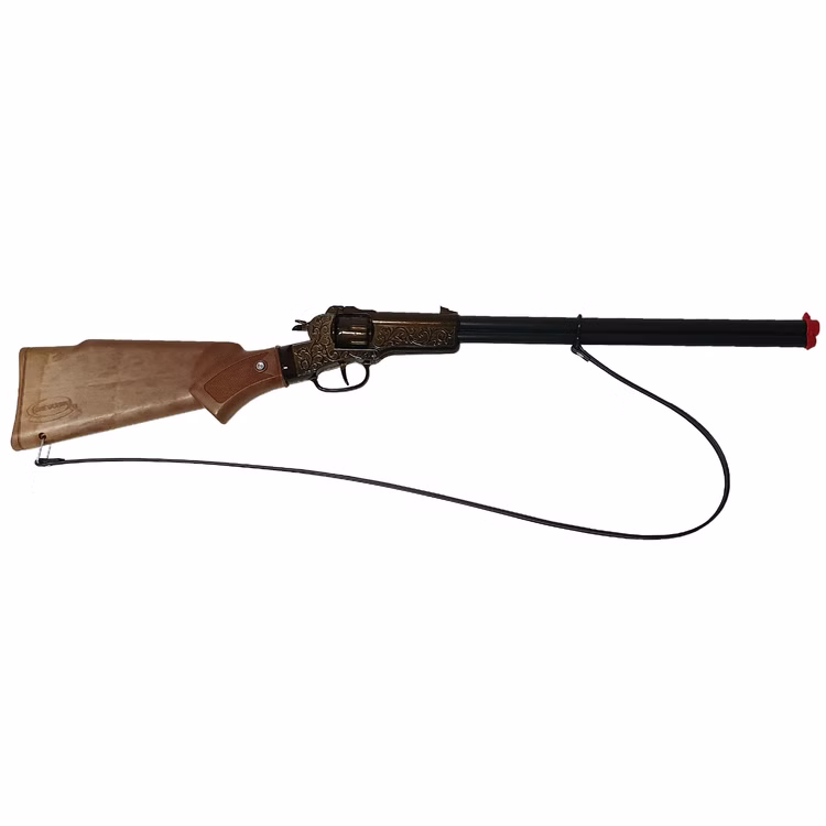 Cowboy Gewehr Rapid Fire 8 Western 65,5 cm inkl. 144 Schuss Munition Kostüm-Zubehör Fasching Karneval Rollenspiel Mottoparty Cowboy Gewehr Rapid Fire 8 von der Seite