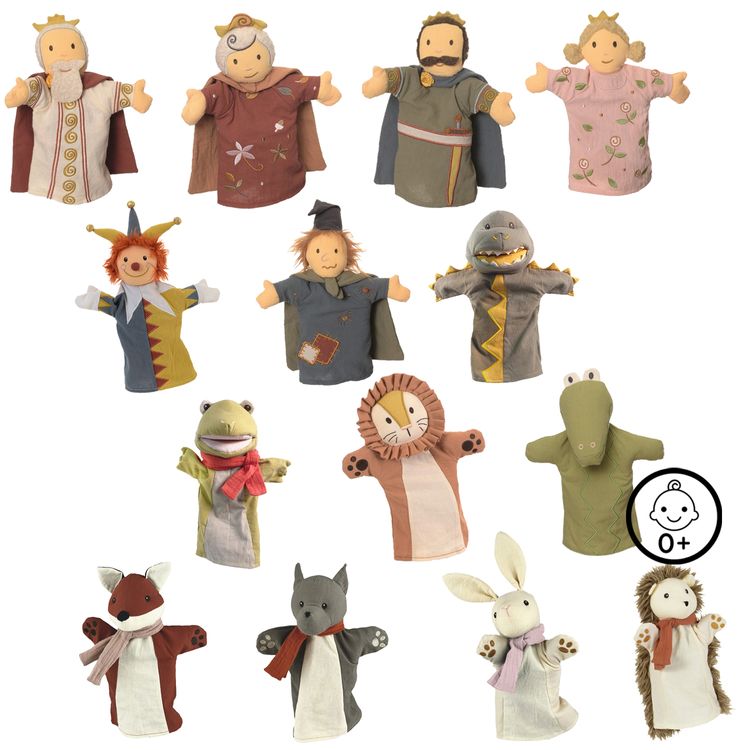 Hochwertiges Handpuppen-Set XXL 14 Spielpuppen für Puppen- und Kasperletheater