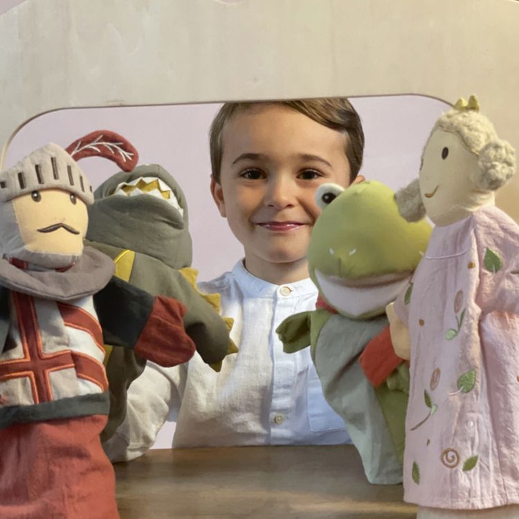 Hochwertiges Handpuppen-Set Krokodil & Frosch für Puppen- und Kasperletheater