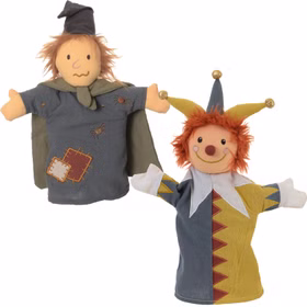 Hochwertiges Handpuppen-Set Kasperle & Hexe für Puppen- und Kasperletheater